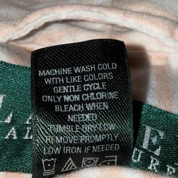 Lauren Ralph Lauren Women's Cotton Striped Robe in Pastel Peach/White Size XL - Picture 7 of 8